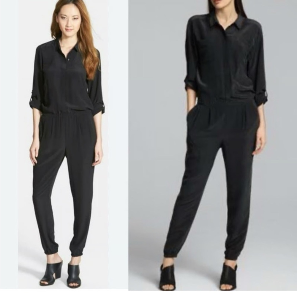 Eileen fisher black silk Jumpsuit